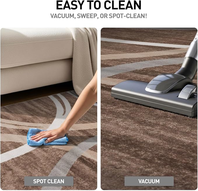 Rugshop Modern Wavy Circles Design Area Rug, Carpet - Image 7