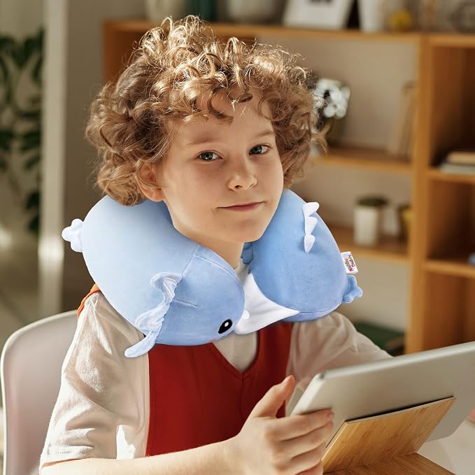 Niuniu Daddy Blue Axolotl Kids Travel Pillow Road Trip Essentials - Image 2
