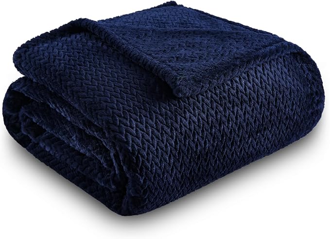 NEWCOSPLAY Super Soft Twin Blanket Dark Navy Premium Silky Flannel Fleece - Image 9