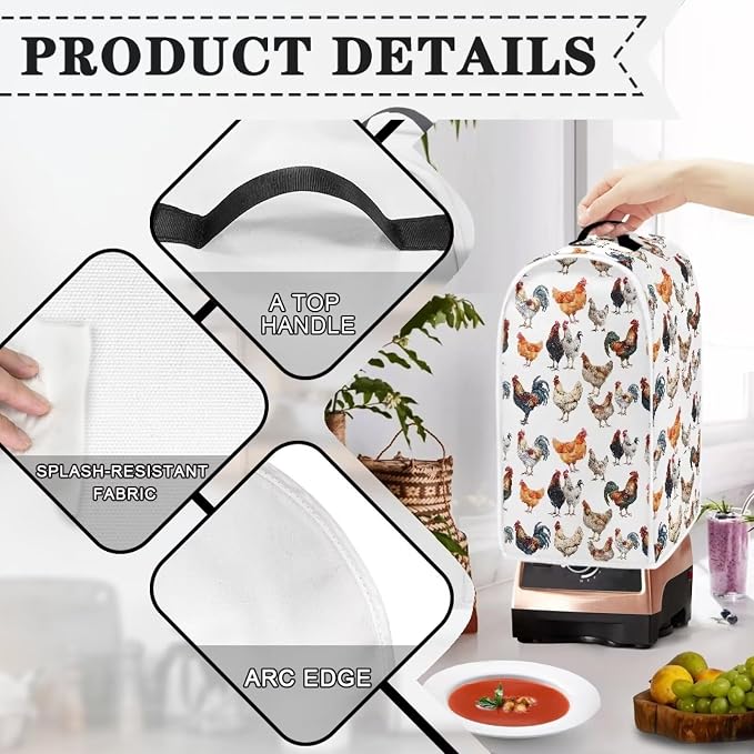 Chicken Pattern Kitchen Blender Dust Cover, Food Processor Stand Mixer Case - Image 4