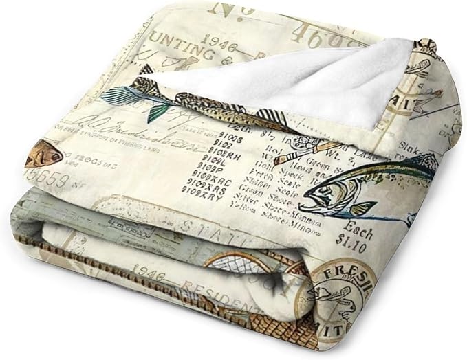Fishing Blanket Fishing Gifts for Men Fish Throw Blanket Fishing Blanket for - Image 8