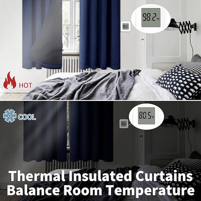 BGment Blackout Curtains for Bedroom 90 Inch Length, Rod Pocket 100% Blackout - Image 4