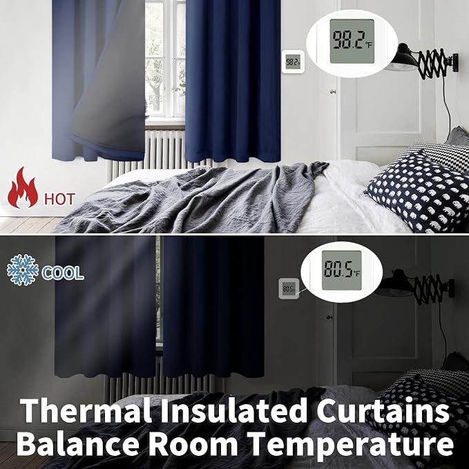 BGment Blackout Curtains for Bedroom 45 Inch Length, Rod Pocket 100% Blackout - Image 4