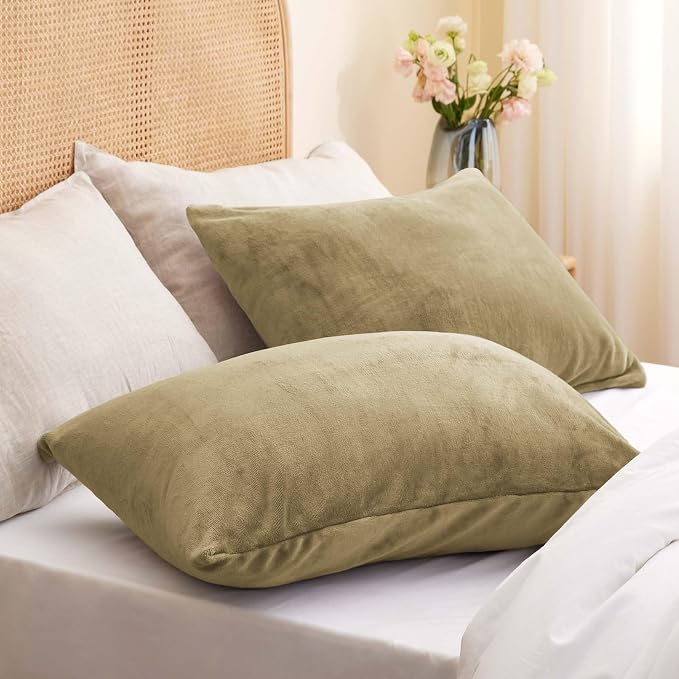 BEDELITE Flannel Pillowcases Standard Set of 2, Super Soft Fleece Pillow Case - Image 2