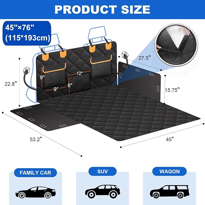 4-in-1 SUV Cargo Liner for Dogs, Non-Slip Water Resistant Pet Trunk Mat - Image 2