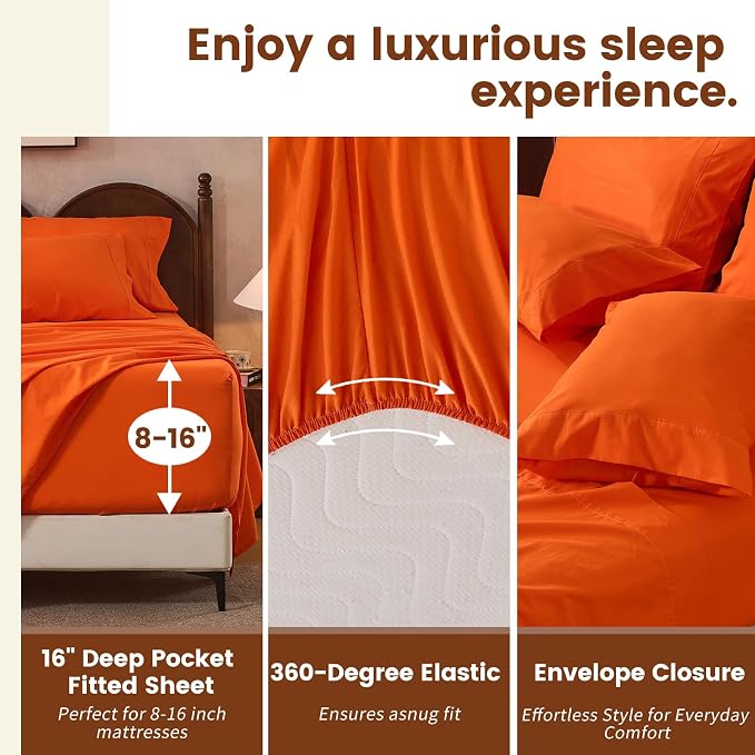 100% Linen Sheets King Size, Breathable & Durable 4-Piece Bed Flax Sheet Set - Image 3