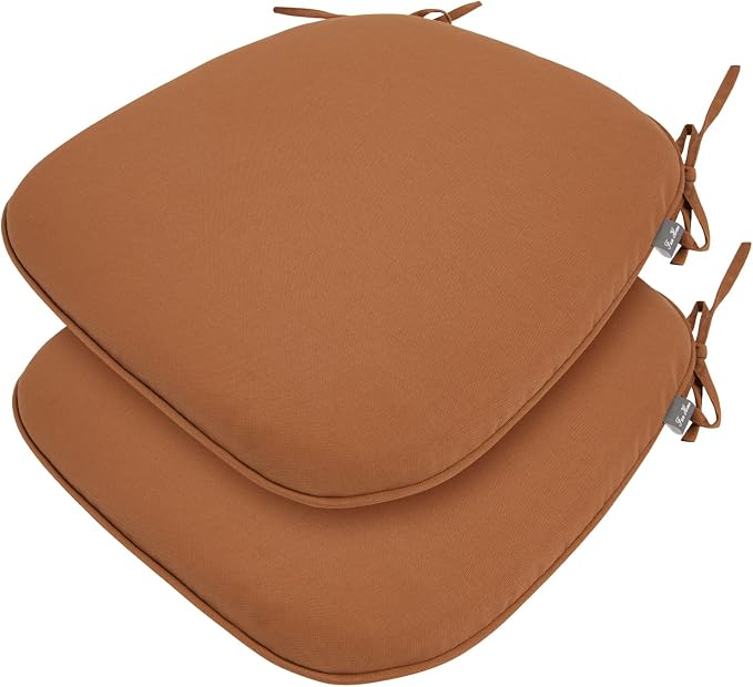 Outdoor Chair Cushions Set of 2, Patio Seat Cushion 17"x16"x2", U-Shaped Dining by FUNHOME