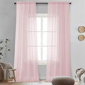 OVZME Blush Pink Sheer Curtains 96 Inches Long 2 Panels by OVZME
