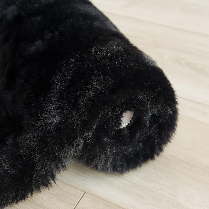 Black Fluffy Rug 5x7 Area Rugs for Bedroom Fuzzy Rabbit Washable Fur Rugs for - Image 8