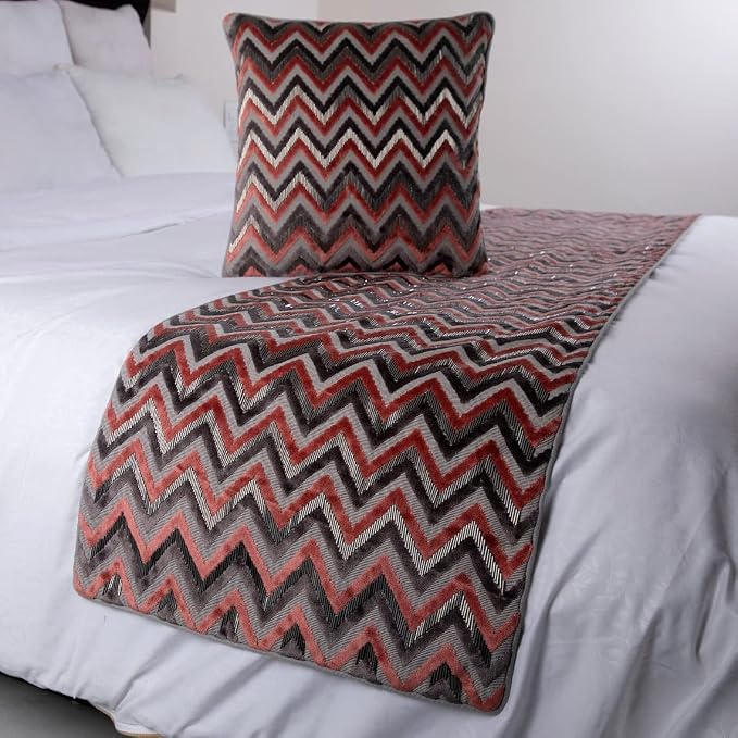 The HomeCentric Grey Bed Runner, King Size 90"x18" Decorative Bed Runner - Image 5