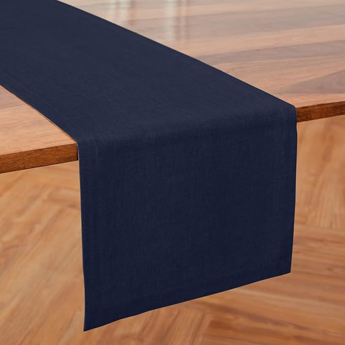 Solino Home Linen Navy Blue Table Runner 60 Inches by SolinoHome