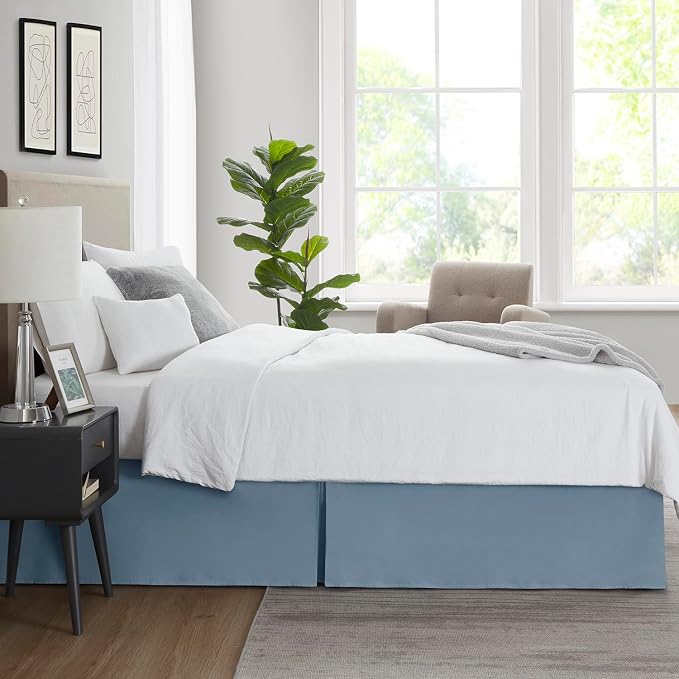 Nestl Stone Blue Bed Skirt Queen Size - Image 7