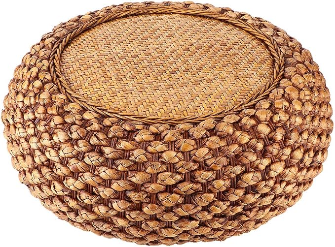 GLOGLOW Japanese Style Round Floor Cushion, Hand Woven Material - Image 6