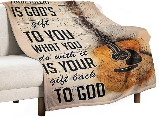 Guitar Music Blanket Gifts for Girls Women Men - Image 2