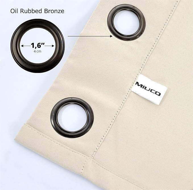 MIUCO Room Darkening Grommet Thermal Insulated Blackout Window Curtains Panels - Image 7