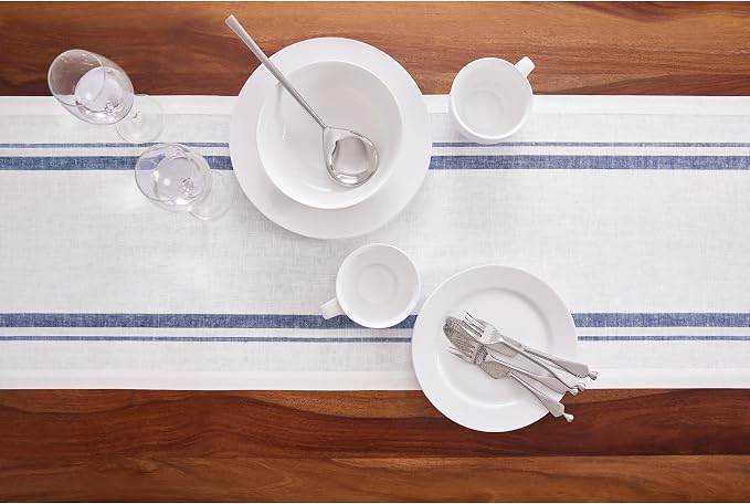 Solino Home Striped Linen Table Runner 90 Inches Long - Image 9