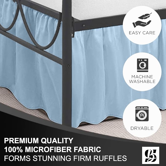 SKY BEDDINGS - Twin Size Ruffled Bed Skirt - 21 Inch Drop Dust Ruffle Bed Skirt - Image 6