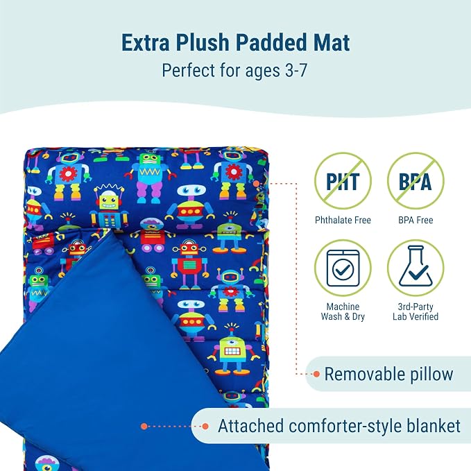 Wildkin Kids Original Nap Mat – Cozy Kids Sleep Mat - Image 3