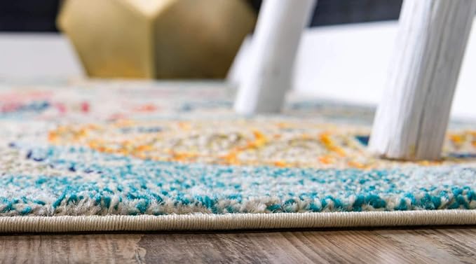 Unique Loom Positano Collection Coastal Modern Turtles Beige Runner Rug - Image 3