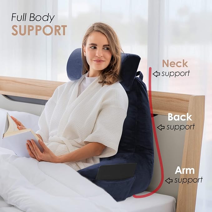 Nestl Reading Pillow with Shredded Memory Foam Includes 2 Neck and Lumber - Image 7