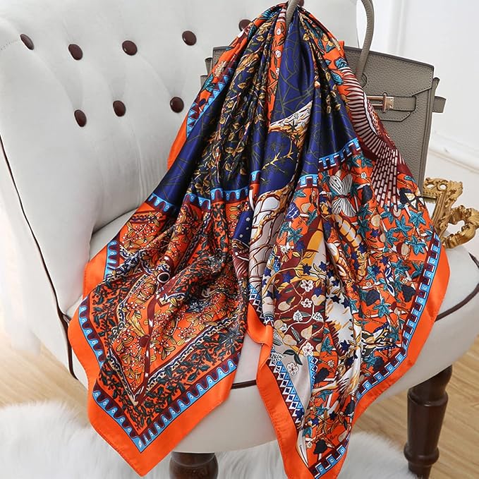 Fashion Scarves Scarf 100% Silk Feeling Scarf Silk Like Scarves Long - Image 5