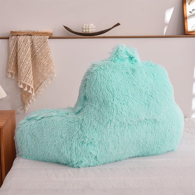 Holawakaka Standard Faux Fur Bed Rest Pillow - Image 4