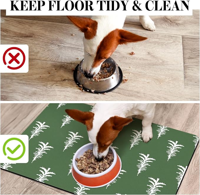 Dog Cat Food Mats for Floors, Absorbent Dog Bowl Mats for Food and Water - Image 3