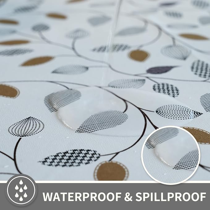 Rectangle Table Cloth, 100% Waterproof Tablecloth Oil Proof Spill Proof Vinyl - Image 2