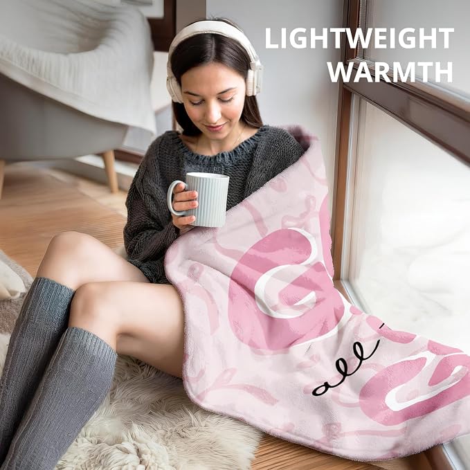 Preppy Pink Christian Blanket, God is Good All The Time Bible Verse Throw - Image 6