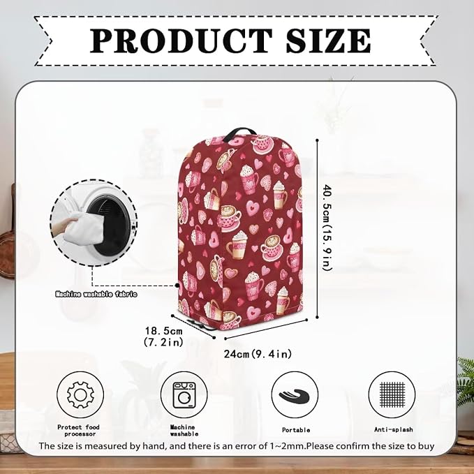 Romantic Kitchen Blender Dust Cover Red Food Processor Heat Dust Protection - Image 6