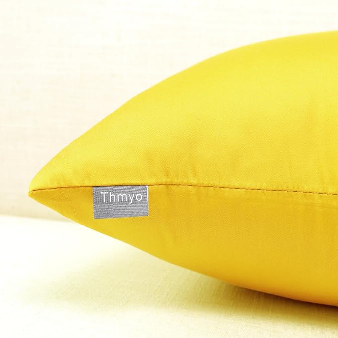 4-Pack 100% Cotton Comfortable Solid Decorative Throw Pillow Case, Thmyo Square - Image 8