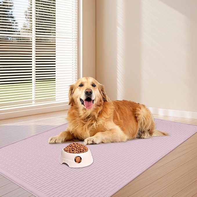 Dog Food Mat, Extra Large 34" x 22" Silicone Pet Feeding Mat - Image 6