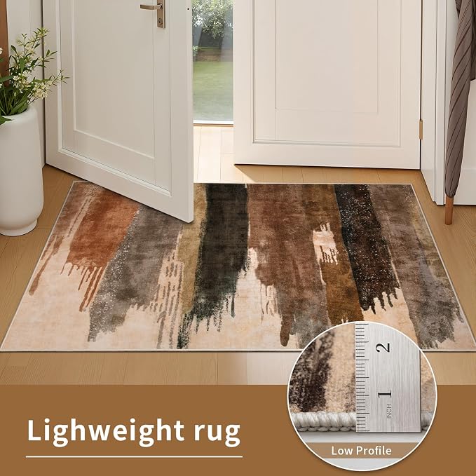 Ciicool Modern Abstract Brown Black Rug - Image 5