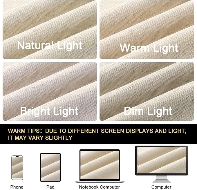 PrinceDeco Blackout Curtains 100% Blackout Linen Textured Curtains - Image 8