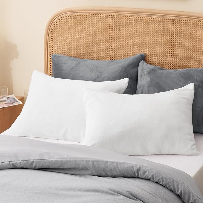 BEDELITE Flannel King Size Pillow Cases Set of 2, Super Soft Fleece Pillowcases - Image 8