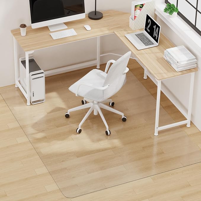 Upgraded 2mm Thick Clear Office Chair Mat, Heavy-Duty PVC Computer Floor Mat by FURKIT