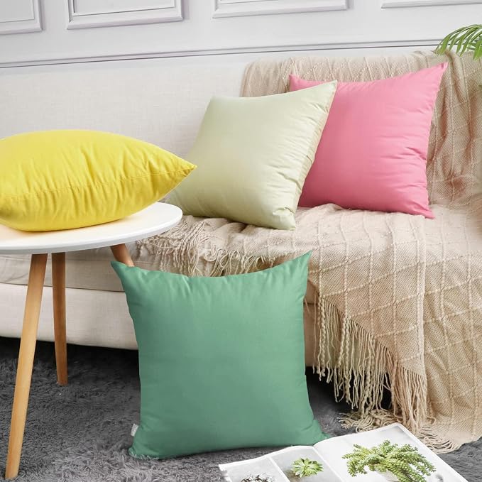 Thmyo 4-Pack 100% Cotton Comfortable Solid Decorative Throw Pillow Case - Image 3