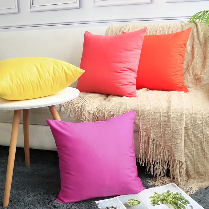 Thmyo 4-Pack 100% Cotton Comfortable Solid Decorative Throw Pillow Case - Image 3
