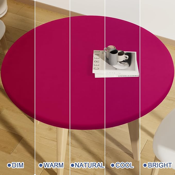 Round Spandex Tablecloth, Elastic Fitted Waterproof Tablecloths - Image 7