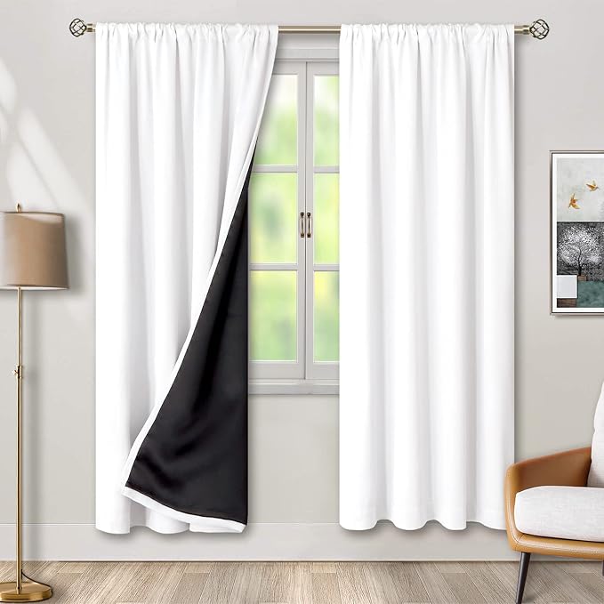 BGment White 100% Blackout Curtains by BGment