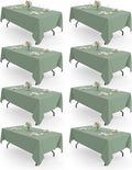 Pureegg Rectangle Table Cloth 60" x 84" – 8 Packs, Durable Polyester Tablecloth by Pureegg