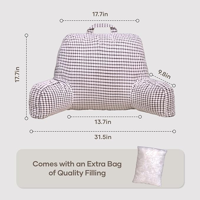 NOONTIDE Reading Pillow with Top Handle, Uniquely Designed Soft Fabric - Image 3