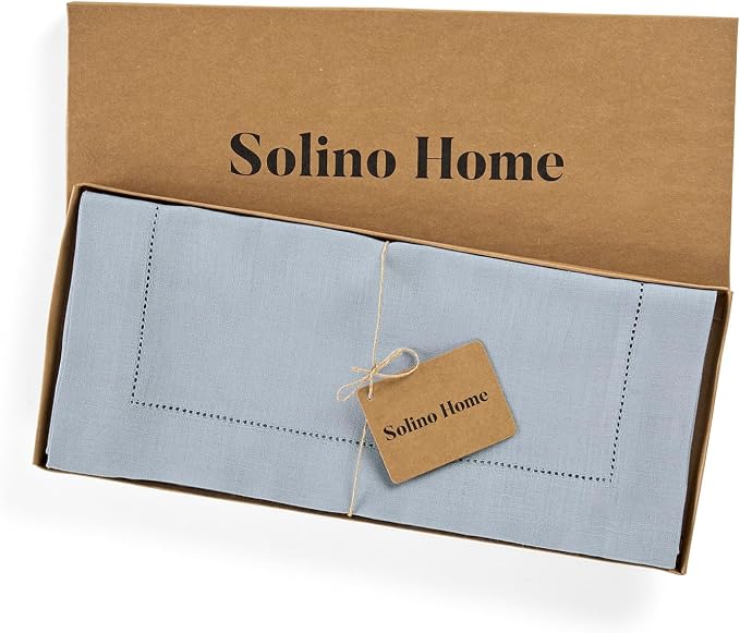 Solino Home Linen Dusty Blue Table Runner 90 Inches Long - Image 5
