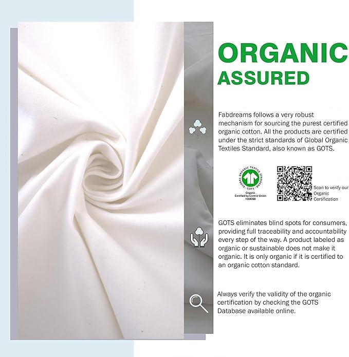 FABDREAMS Organic Waterproof Pillow Protector Set Queen Size | Pillow Cover Set - Image 6