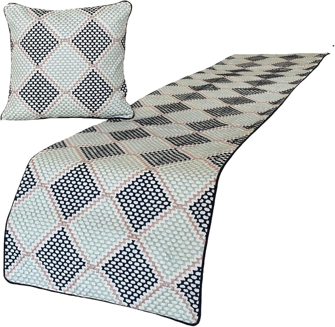 HomeCentric Blue Decorative Bed Runner CA King 86"x18" - Image 4
