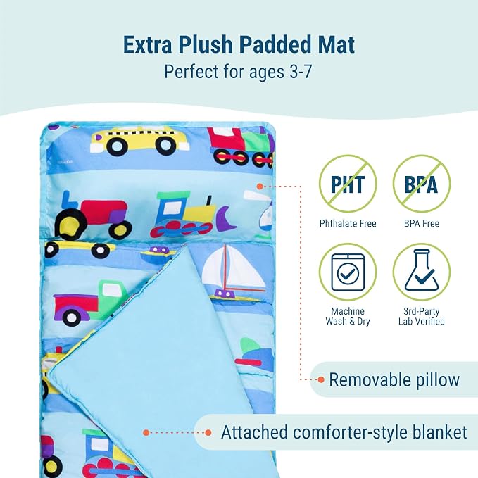Wildkin Kids Microfiber Nap Mat – Soft Sleep Mat - Image 3