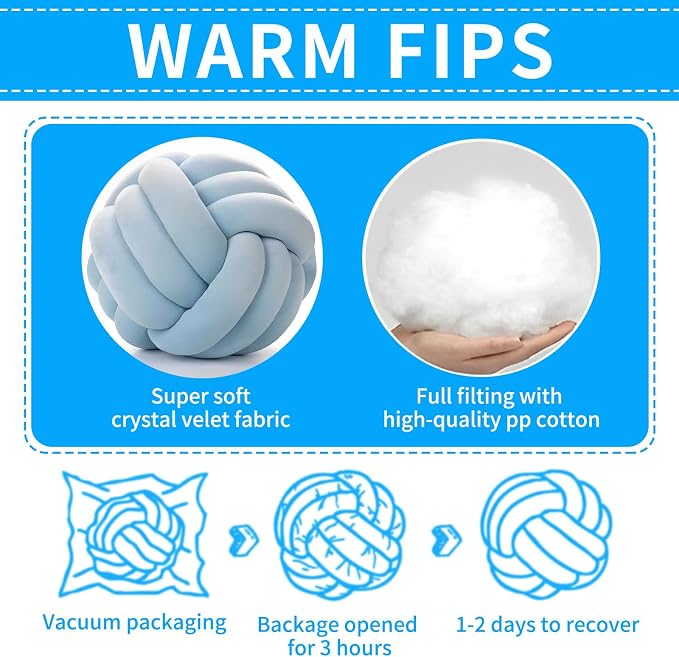 Knot Ball Pillows, Round Throw Pillow Cushion Home Decoration Soft Plush Pillow - Image 7