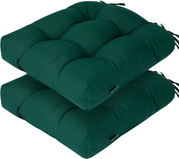 Outdoor Chair Cushions 19 x19 Inch, Water Resistant Tufted Seat Cushions 19" by FUNHOME