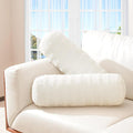 Cheer Collection Faux Fur Bolster Pillows – Soft Decorative Cylinder Pillows by CheerCollection