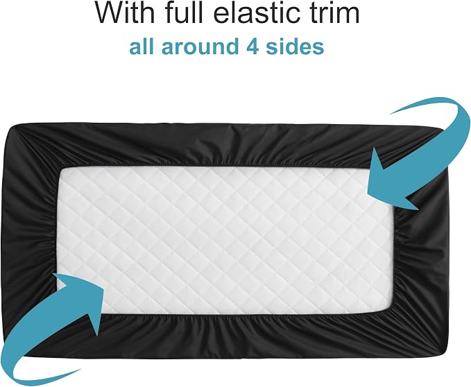 NTBAY 2 Pack Waterproof Crib Mattress Protector, Quilted 28"x52" Toddler Fitted - Image 2